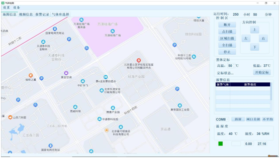 監測區域實時地圖位置信息顯示